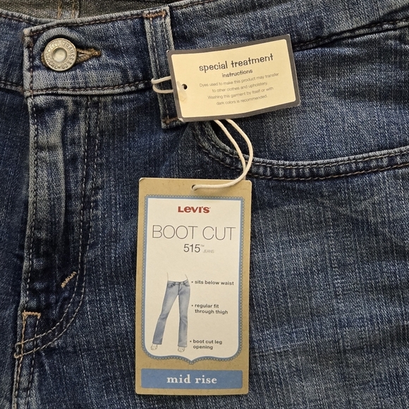 LEVI'S 515 Boot Cut Mid Rise Blue Jeans NWT Size 8M - Picture 4 of 15